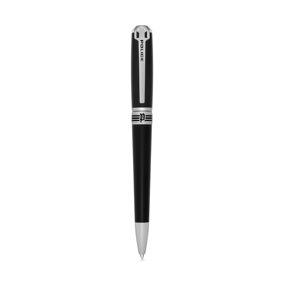 Police Bradley Men's Black and Silver Ballpoint Pen