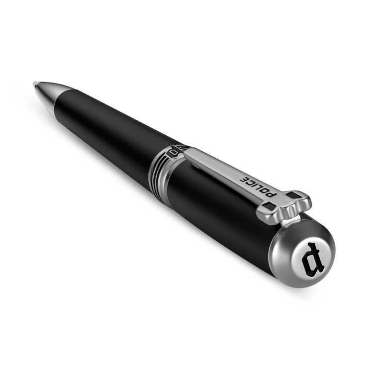 Police Bradley Men's Black and Silver Ballpoint Pen