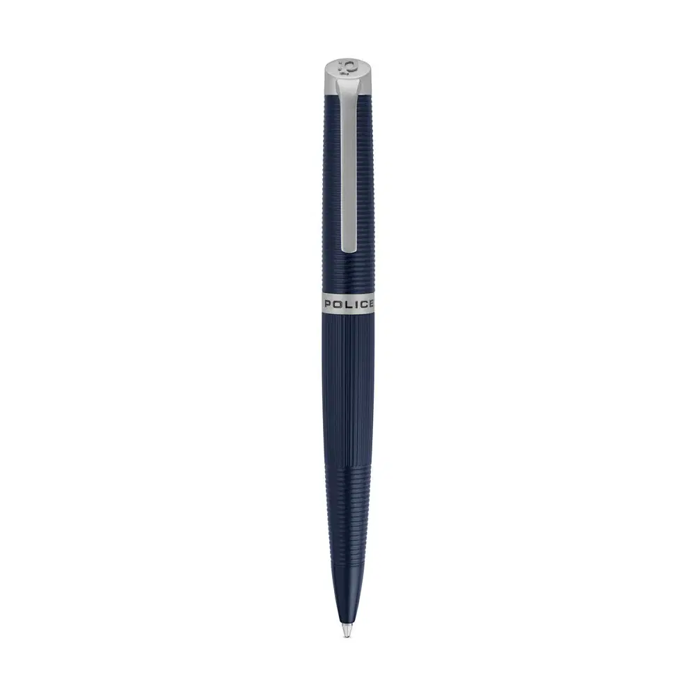 Police Candara Ballpoint Pen Blue and Stainless Steel