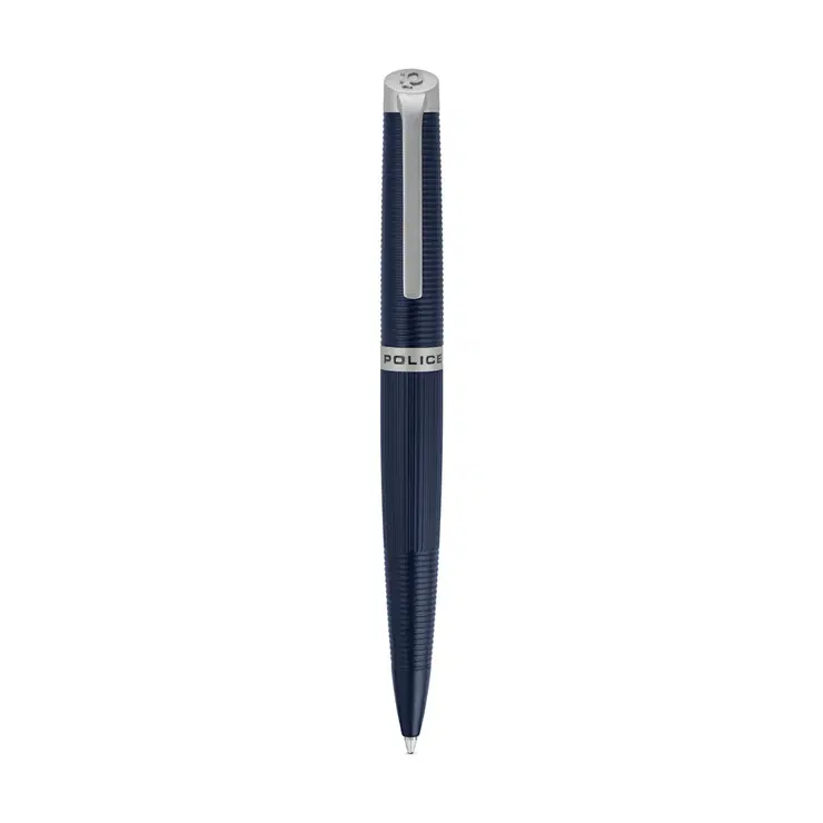 Police Candara Ballpoint Pen Blue and Stainless Steel