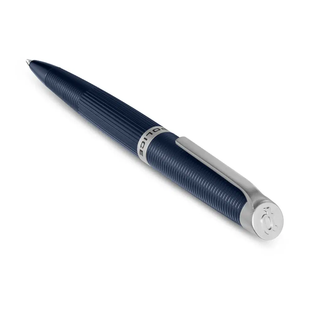 Police Candara Ballpoint Pen Blue and Stainless Steel