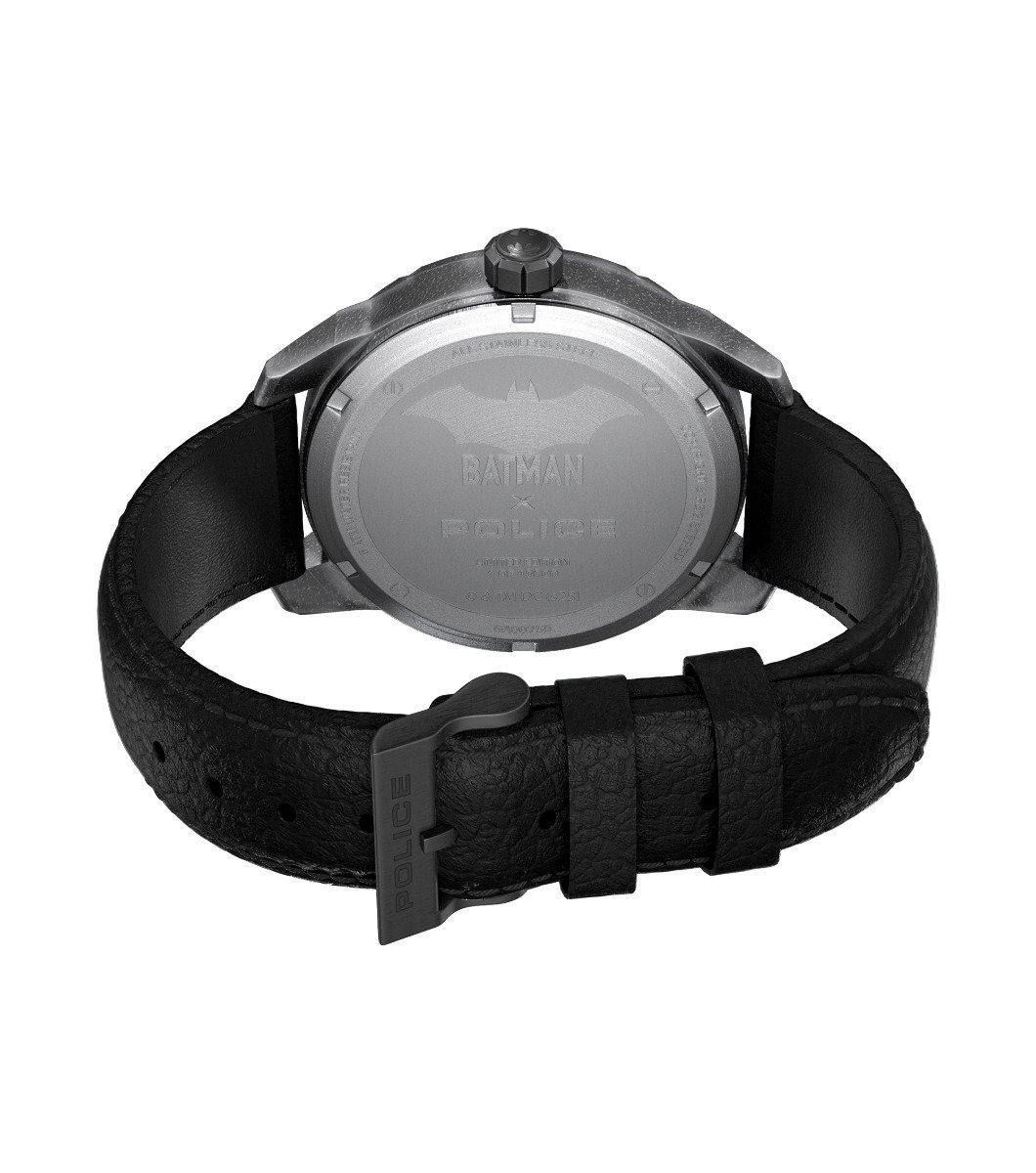 Police Batman Men's Watch with Black Leather Strap