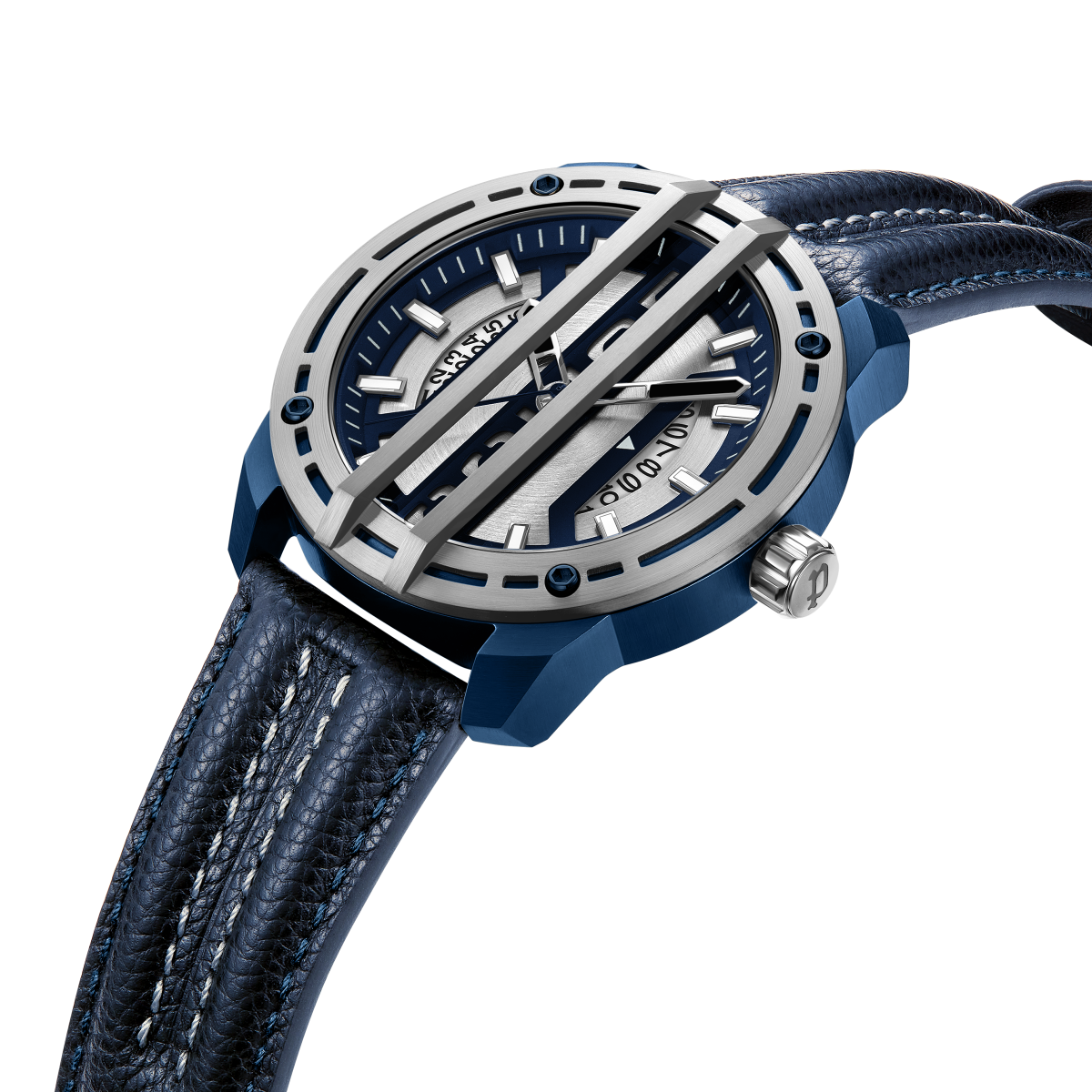 Police Fast Lane watch for men with blue leather 