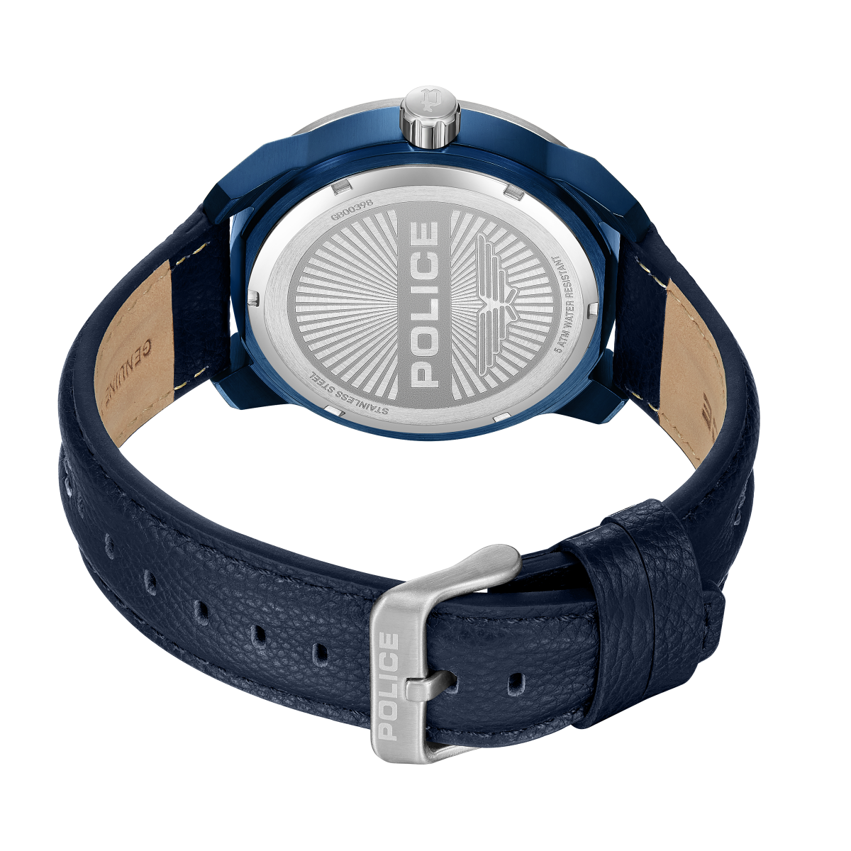 Police Fast Lane watch for men with blue leather 