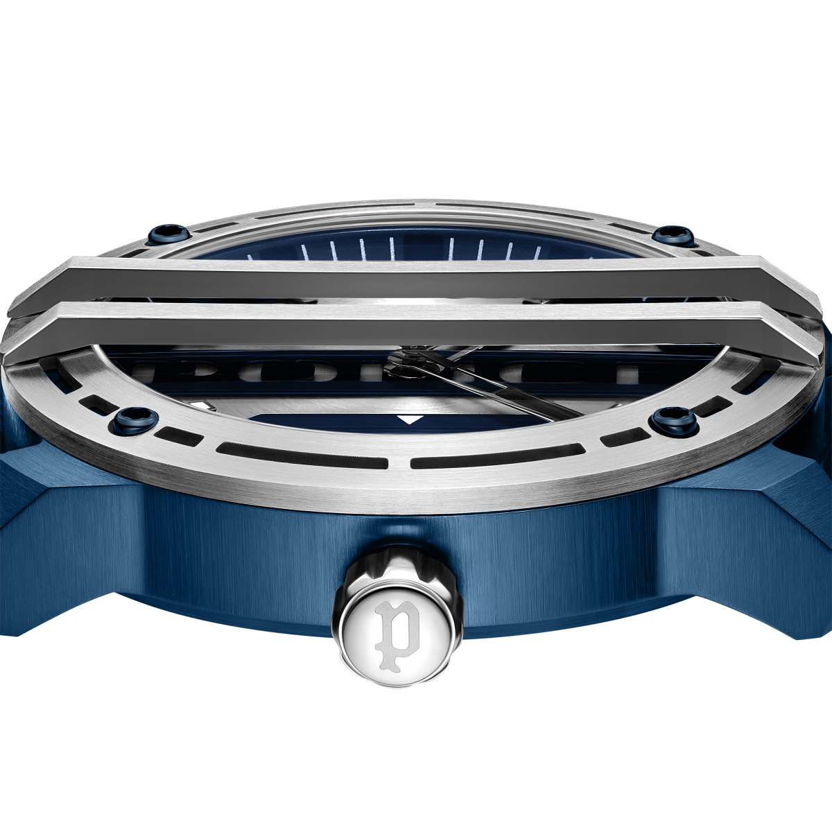 Police Fast Lane watch for men with blue leather 