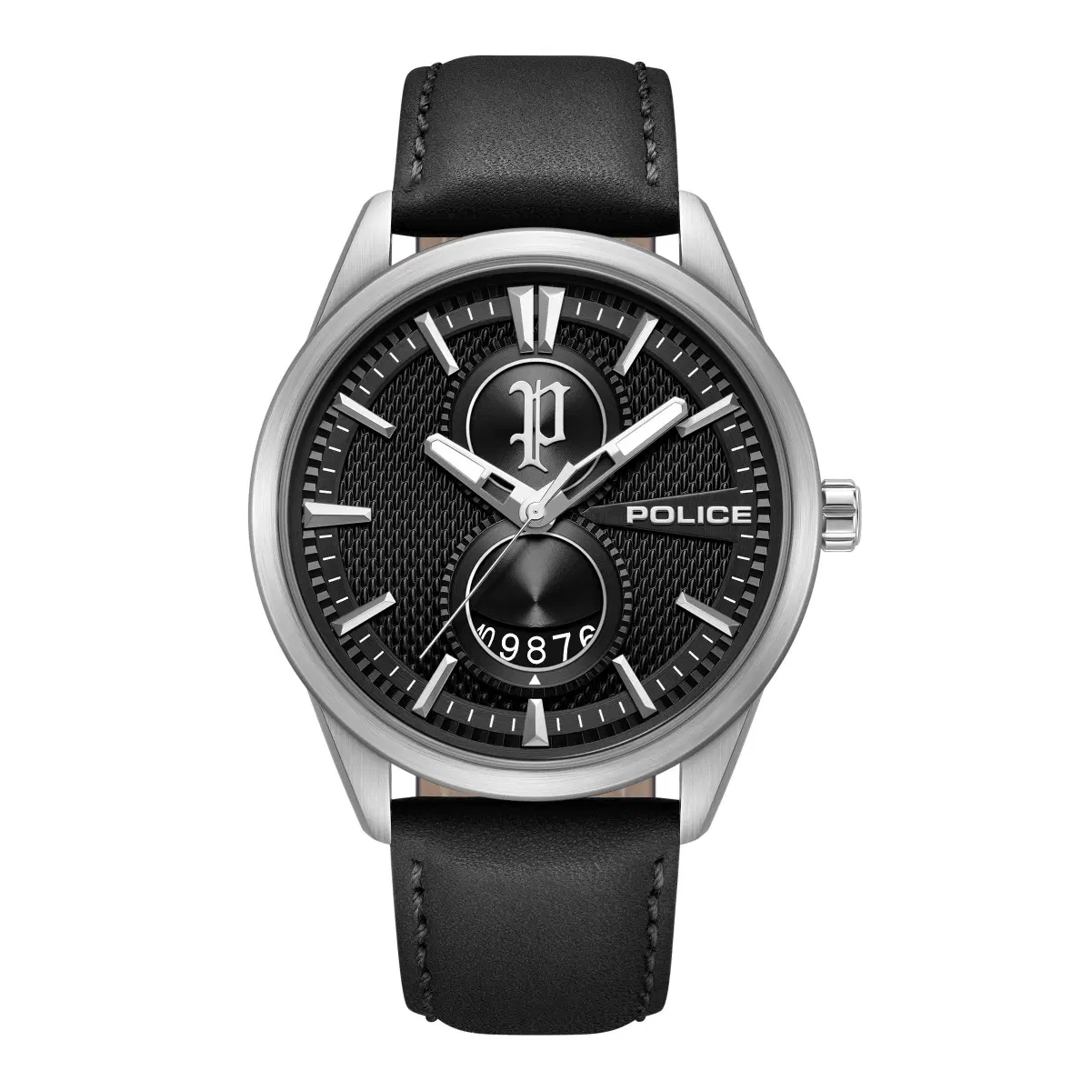 Police Styleshift Men's Black Leather Strap Watch
