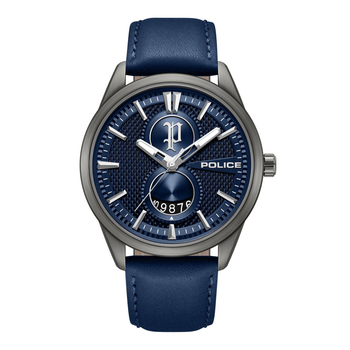 Police Styleshift Men's Blue Leather Strap Watch
