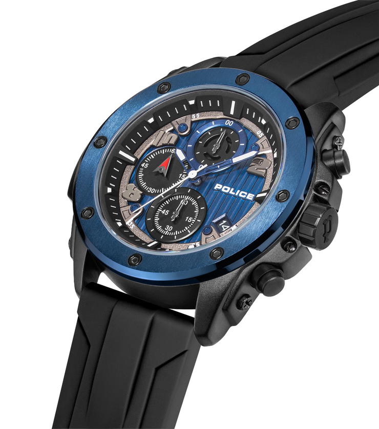 Police Men Watch Set with Interchangeable Silicone Straps
