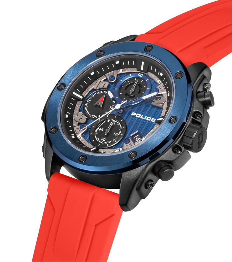 Police Men Watch Set with Interchangeable Silicone Straps