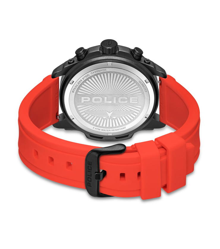 Police Men Watch Set with Interchangeable Silicone Straps