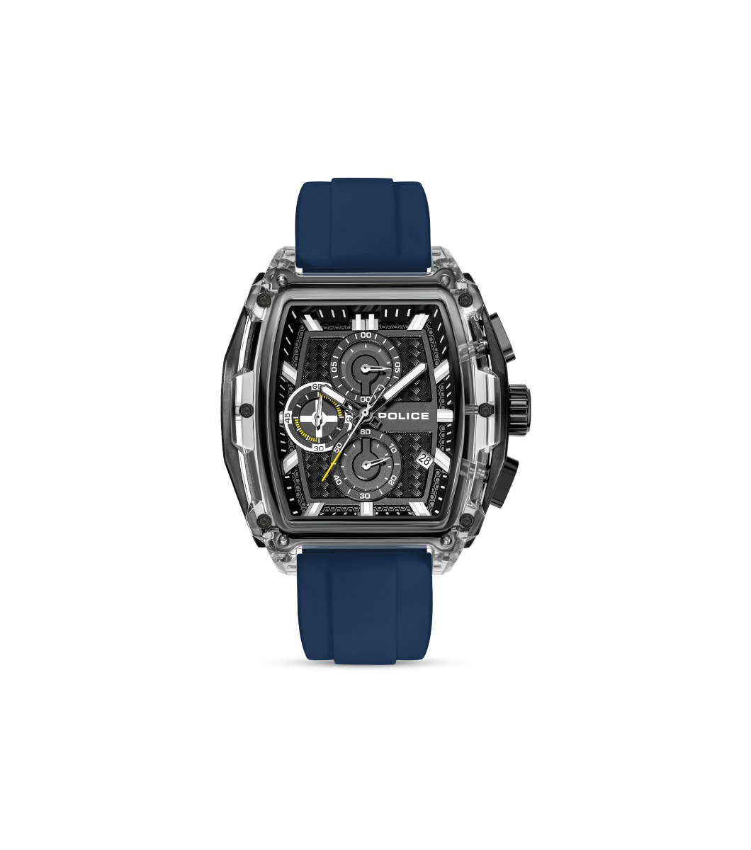 Police Men's Transparent Case Chronograph Watch Set