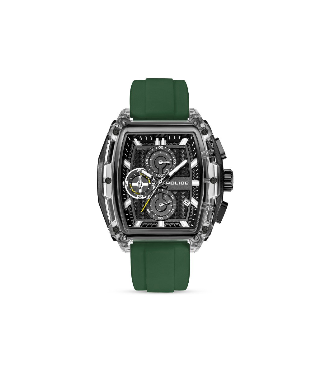 Police Men's Transparent Case Chronograph Watch Set