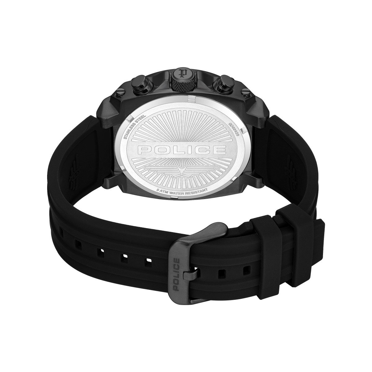 Police Norwood Men's Black Chronograph Silicone Watch