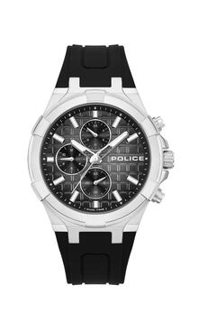Police Men Silver Black Dual Time Watch