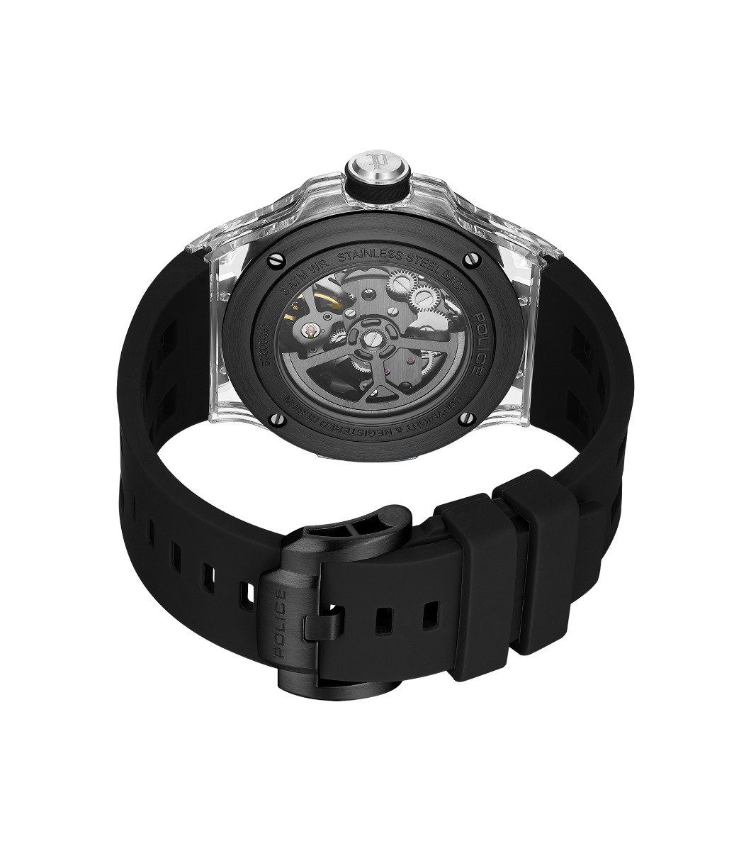 Police Men Automatic Skeleton Black Watch
