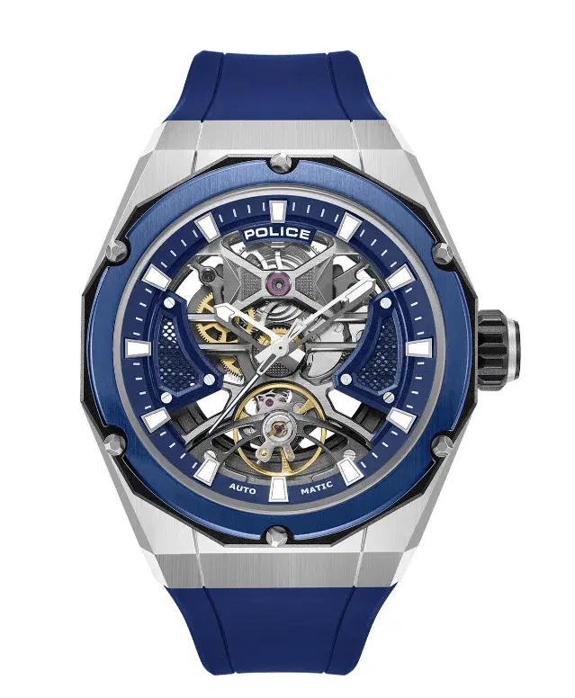 Police Dayton Automatic Skeleton Watch for Men Blue