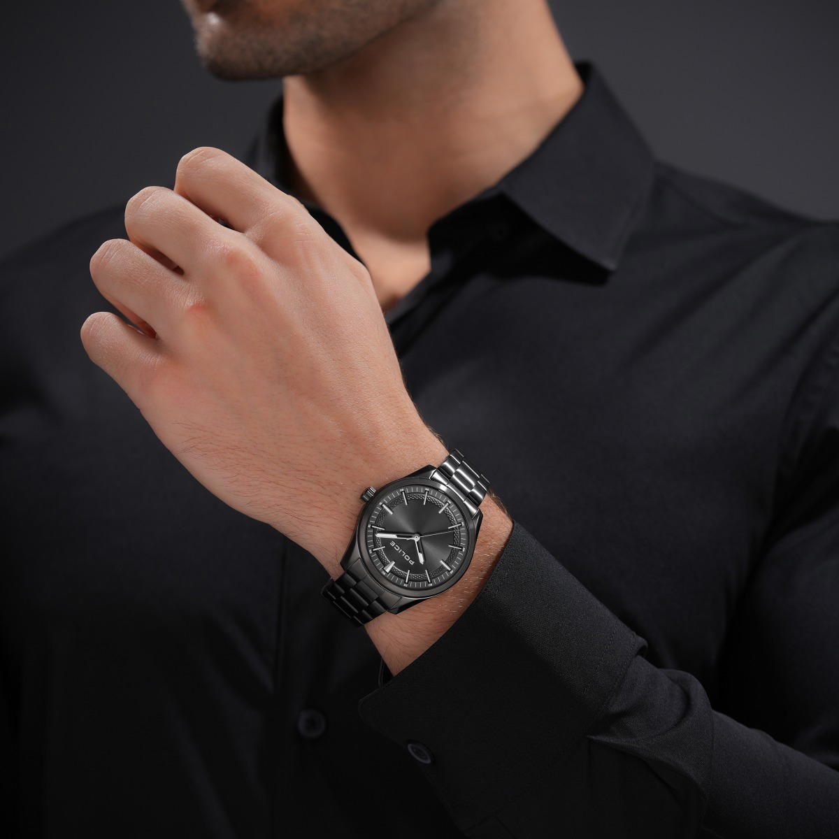 Police Men Gunmetal Steel Grey Dial Watch