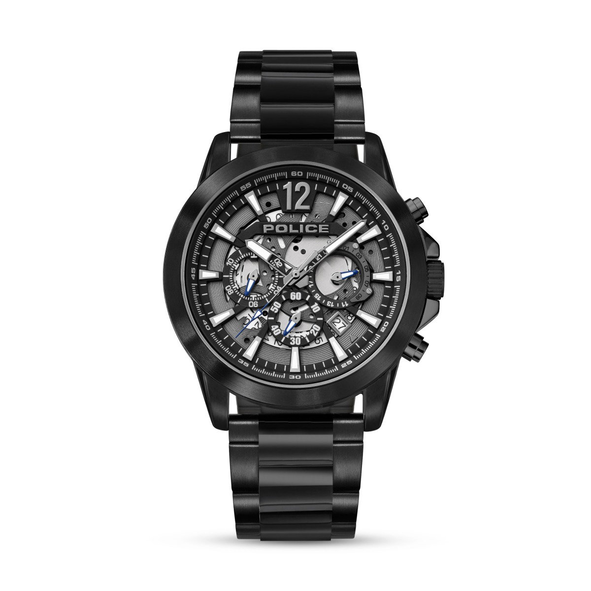 Police Men Black Chronograph Steel Watch