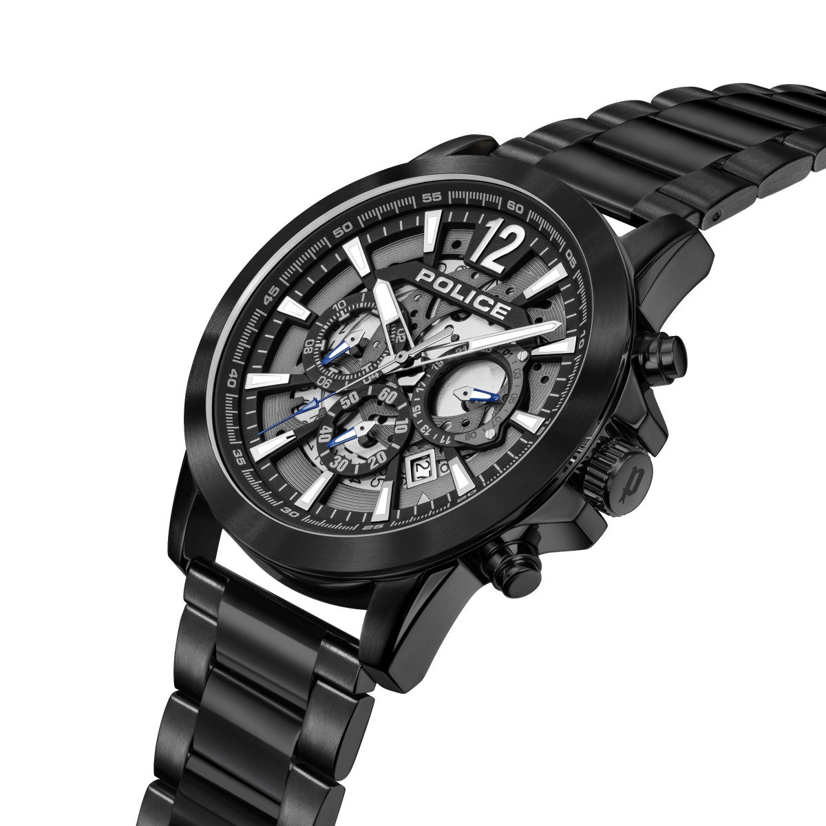 Police Men Black Chronograph Steel Watch