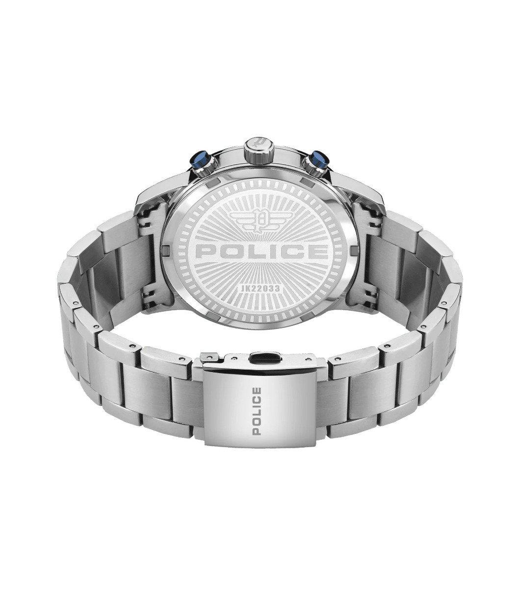 Police LANSHU watch for men steel silver , Blue 