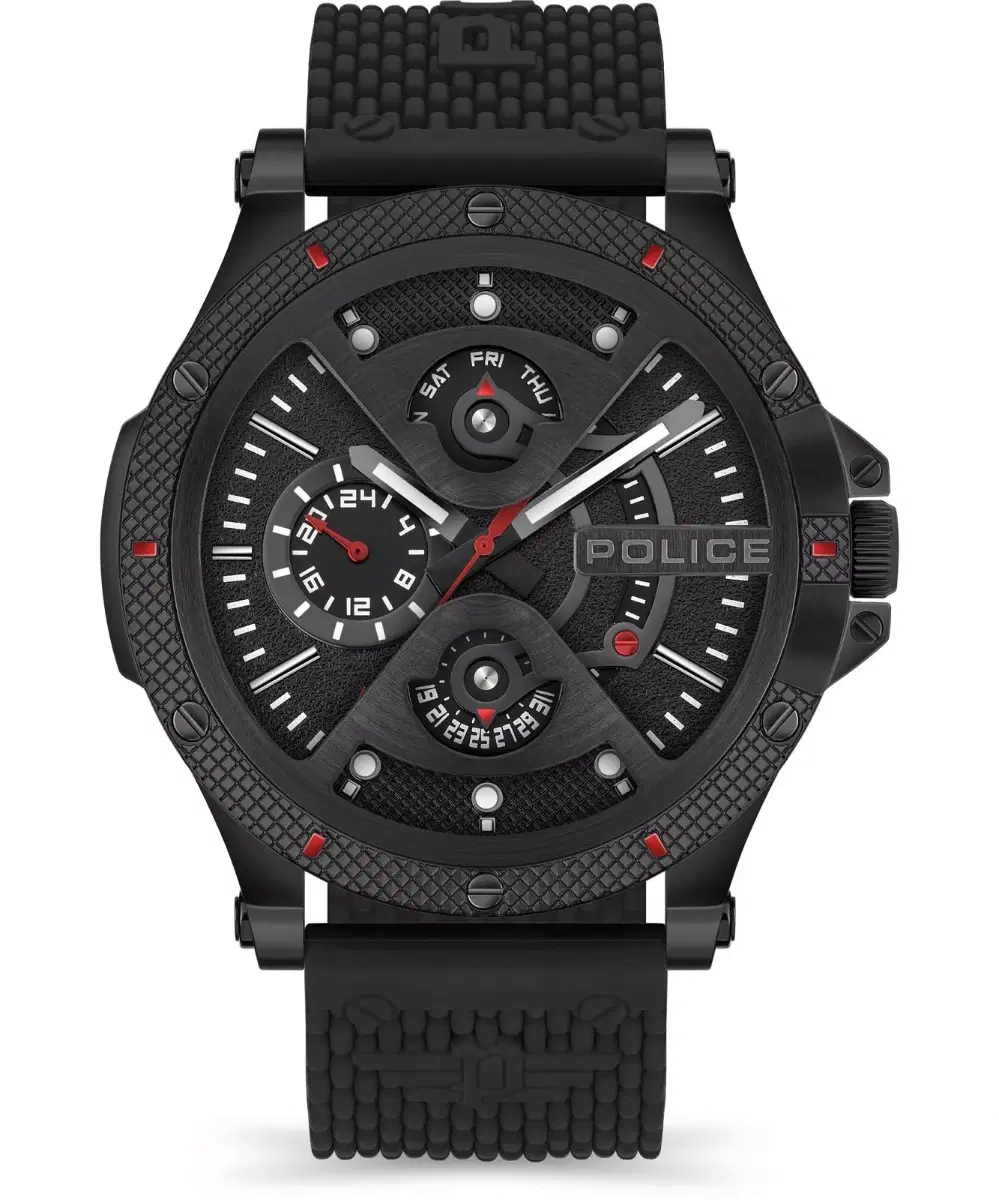 طقم ساعة بوليس سوريجاو للرجال مع سوارين مطاطي