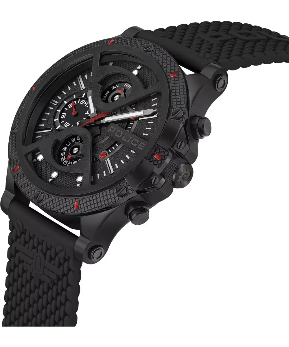 طقم ساعة بوليس سوريجاو للرجال مع سوارين مطاطي