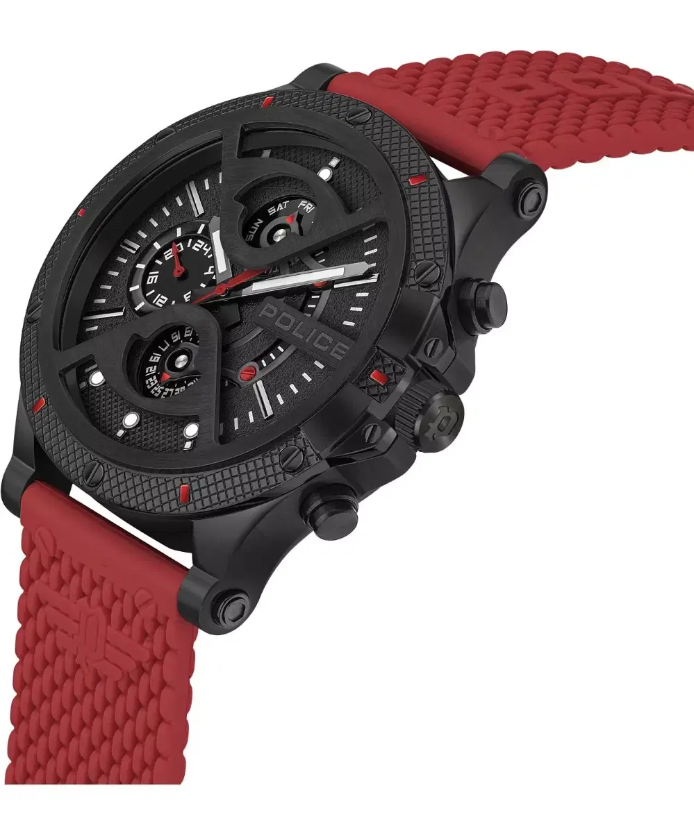 طقم ساعة بوليس سوريجاو للرجال مع سوارين مطاطي