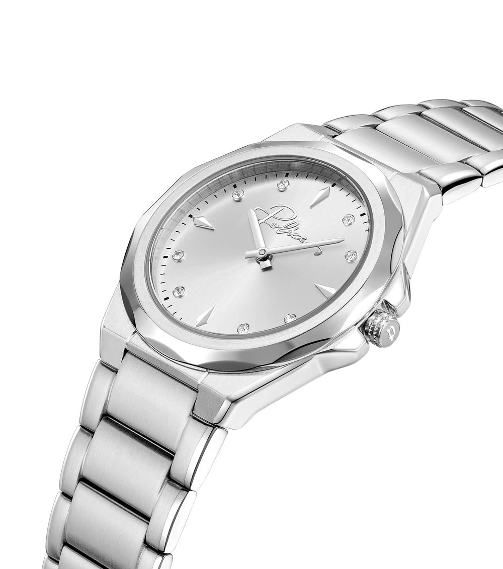 Police Hana women watch steel silver 