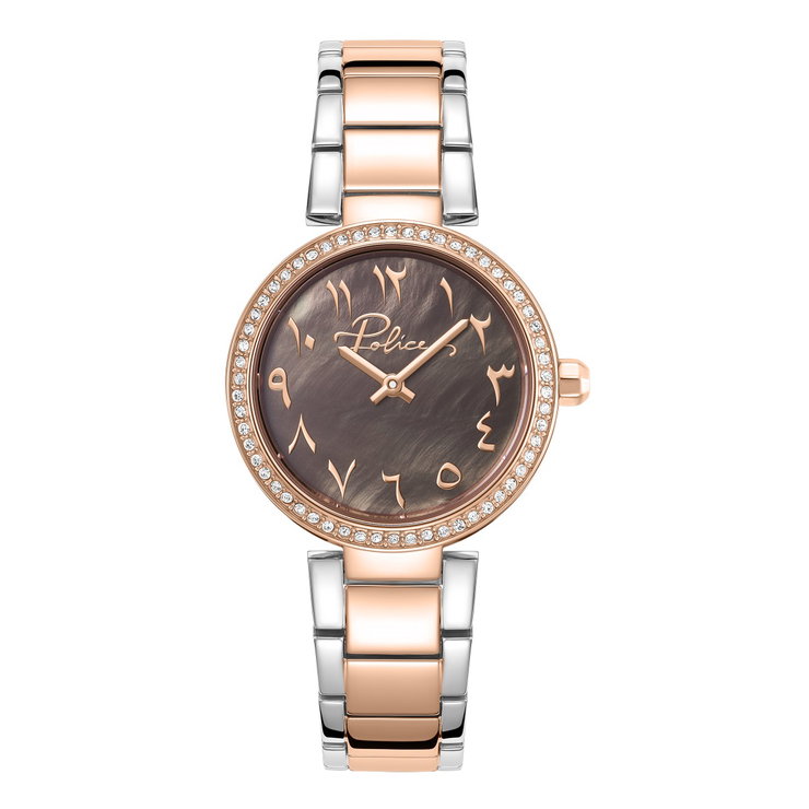 Police watch with Arabic number for women Rose gold , Brown