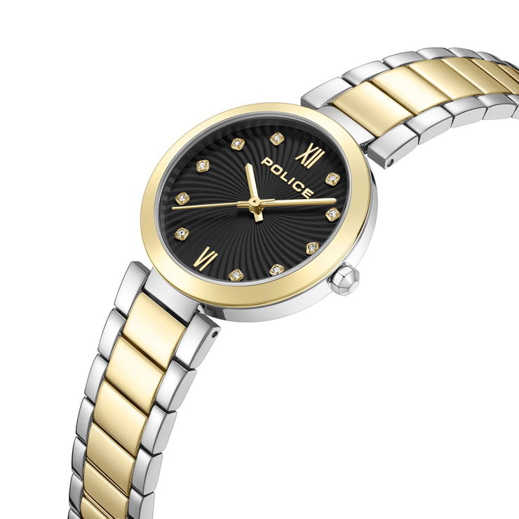 Police Otara watch for women steel gold , Black