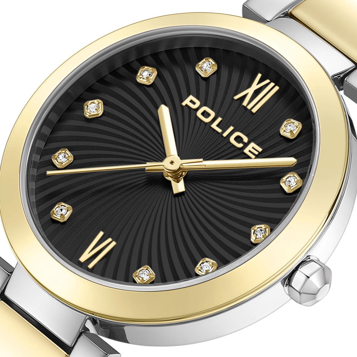 Police Otara watch for women steel gold , Black