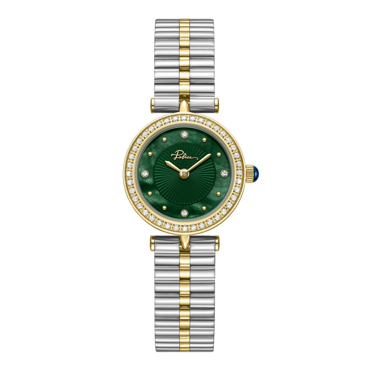 Police Women's Green Dial Two-Tone Watch