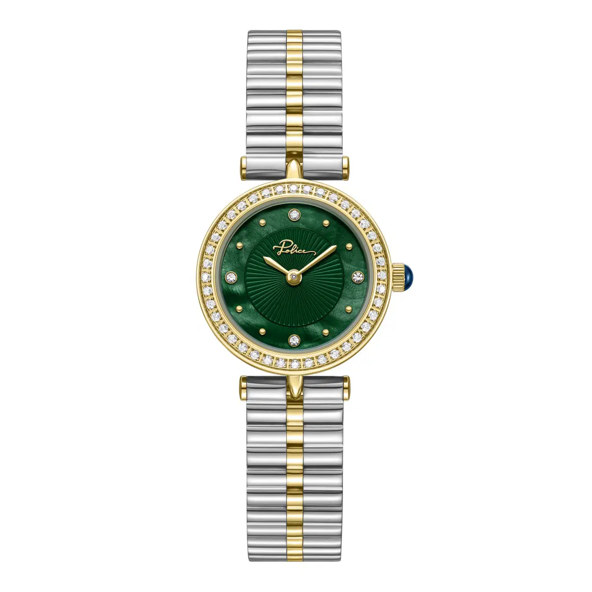 Police Women's Green Dial Two-Tone Watch