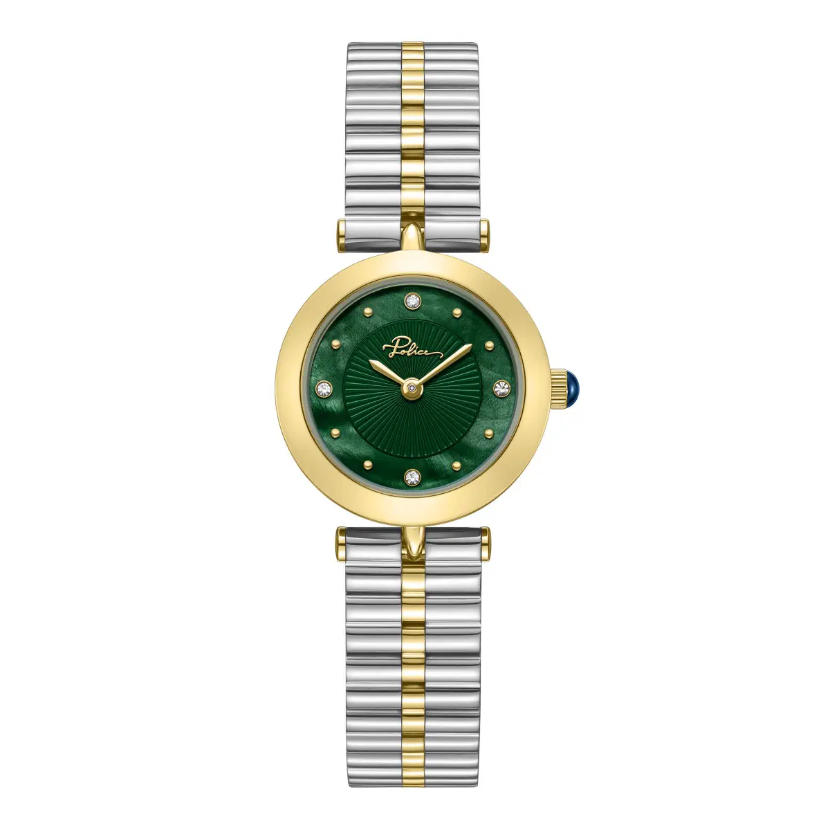 Police Agra Women's Green Dial Two-Tone Watch