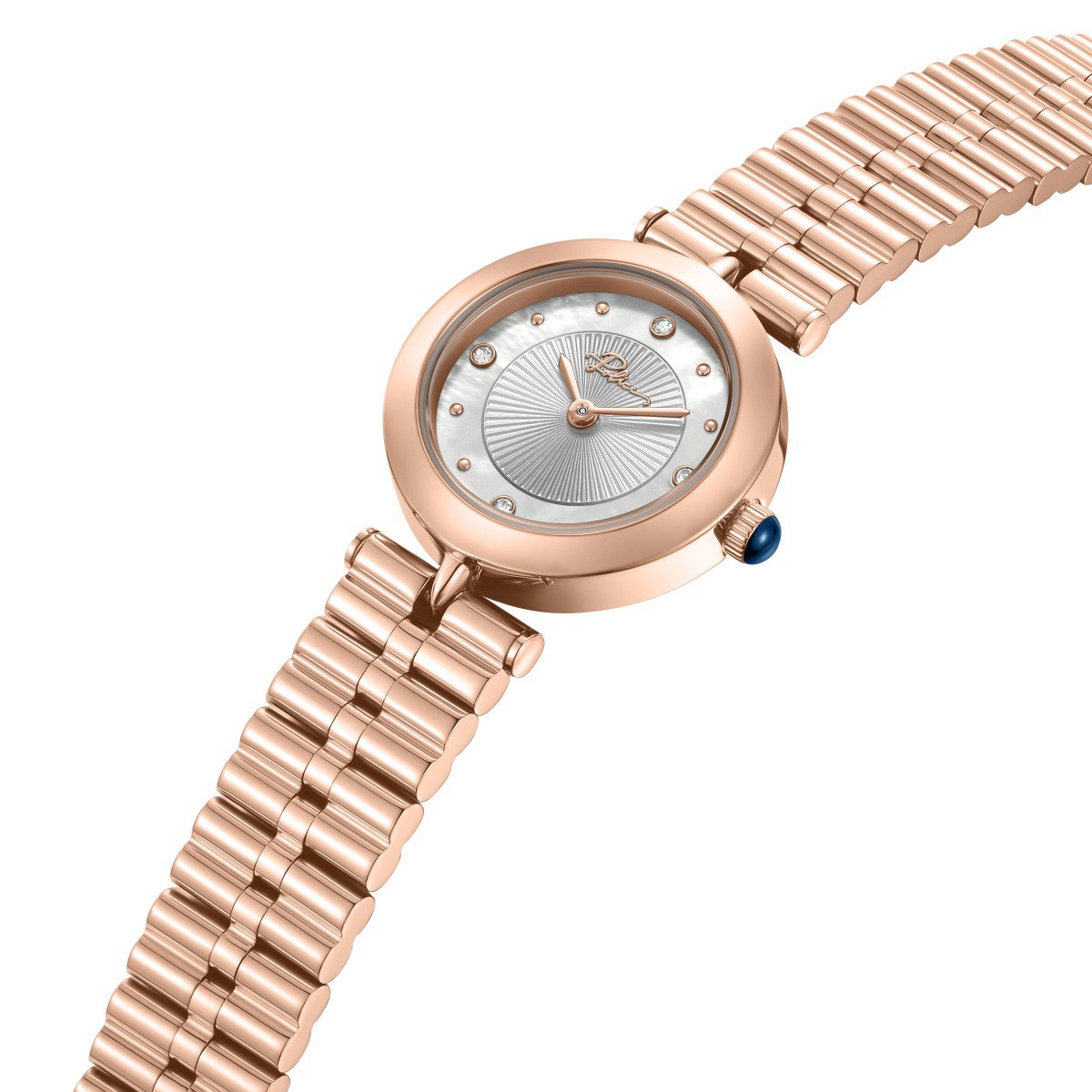 Police Agra Women's White Mother of Pearl Rose Gold Watch