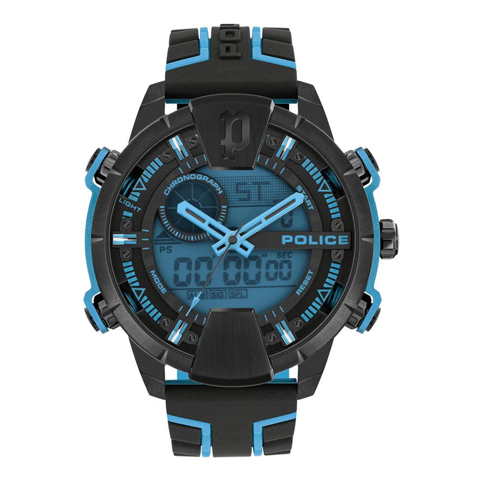 Police Taronga watch for men silicon blue , Black 