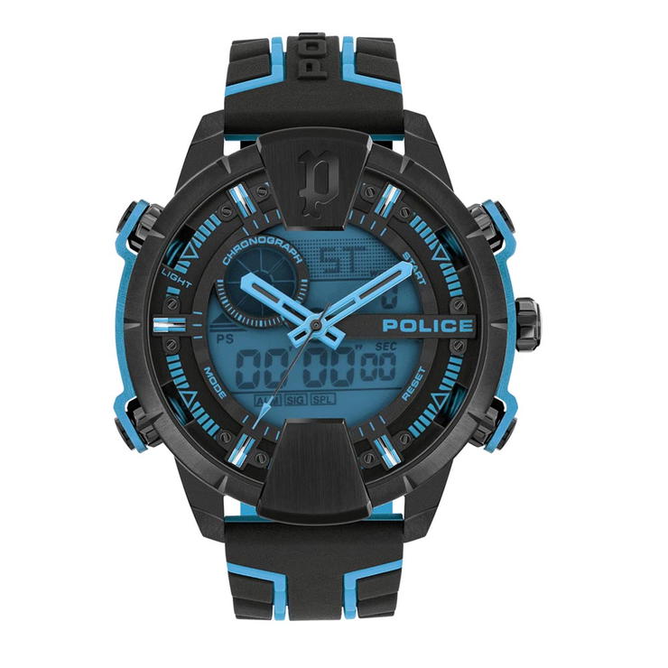 Police Taronga watch for men silicon blue , Black 