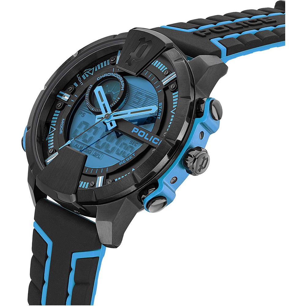 Police Taronga watch for men silicon blue , Black 