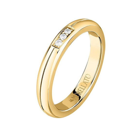 Morellato LOVE ladies ring steel gold with crystal size 16