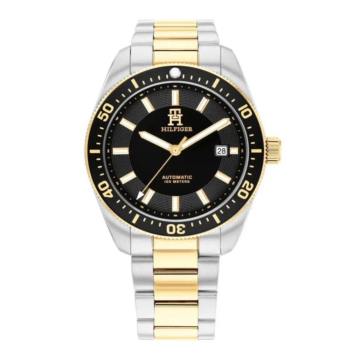Tommy Hilfiger men Automatic watch steel silver , Gold