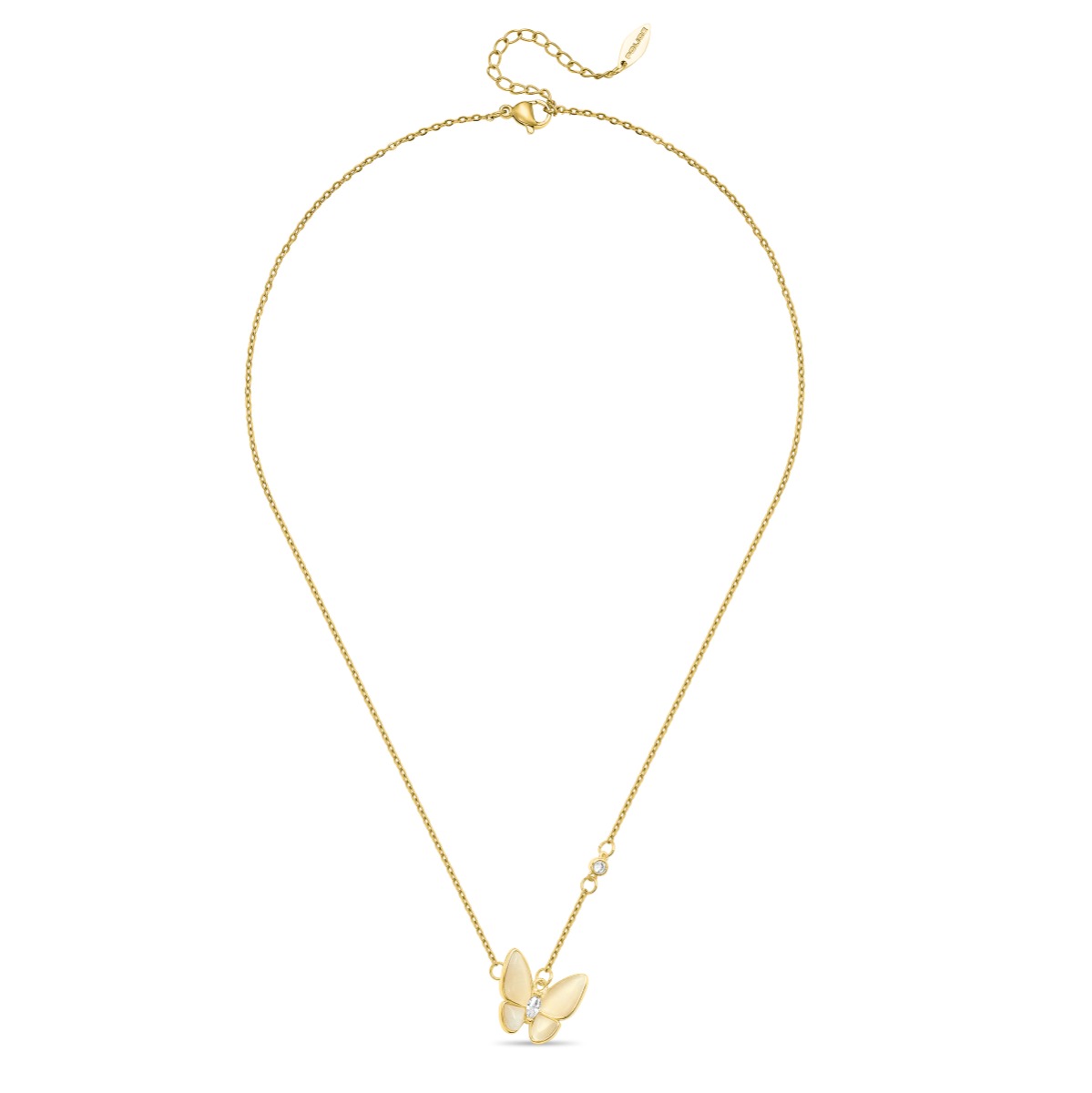 Police PSYCHE Ladies Necklace Gold Plated Butterfly