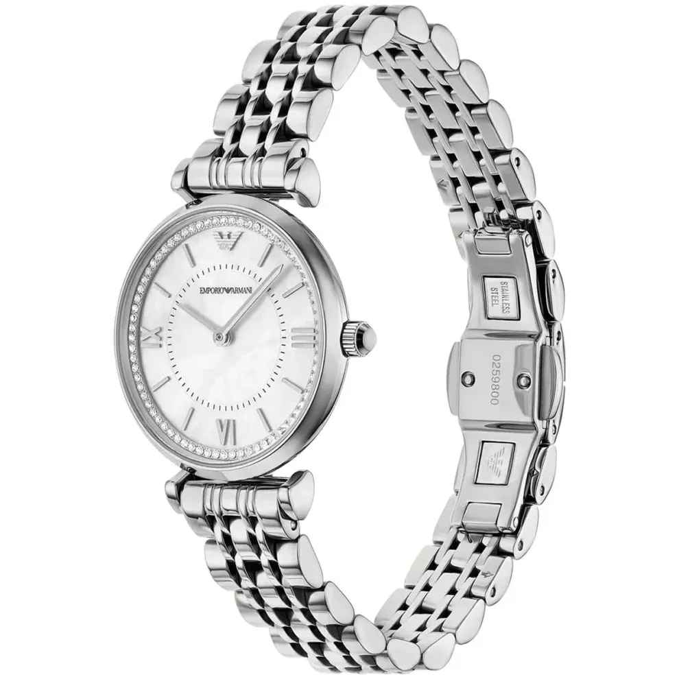 Emporio Armani Ladies Silver Quartz Watch