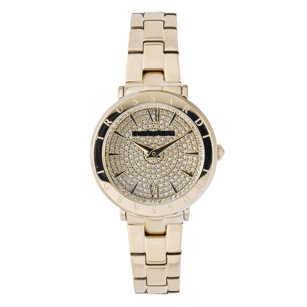 Trussardi Diamond Dust Quartz watch for women , Gold