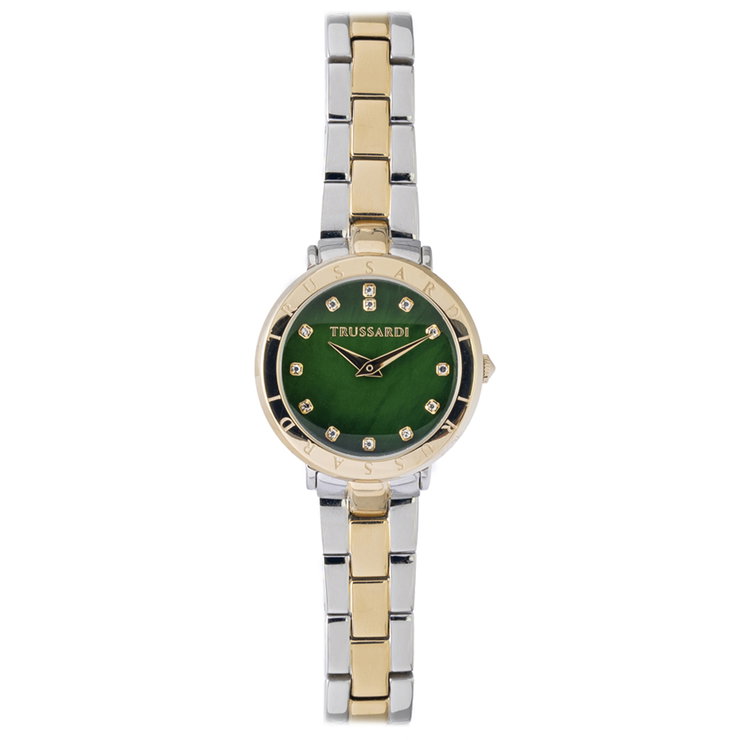 Trussardi Quartz watch for women , Gold / Green