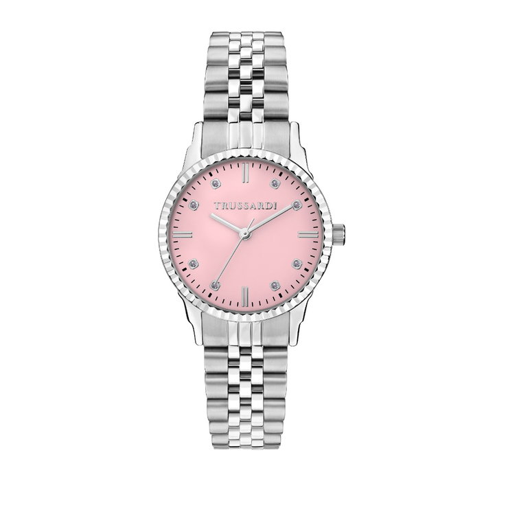 Trussardi T-BENT ladies watch stainless steel silver , Pink