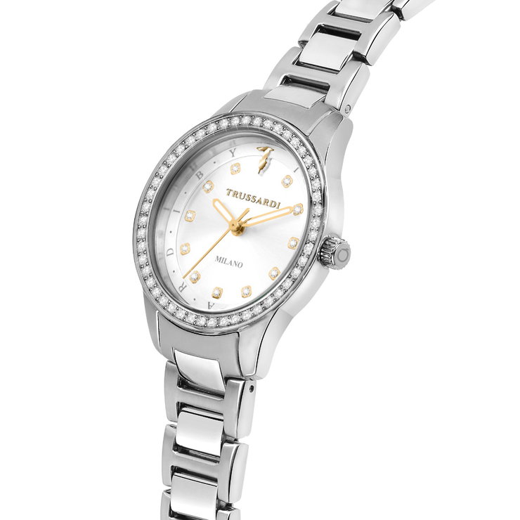Trussardi T-Sky Quartz Watch For Women Steel Silver