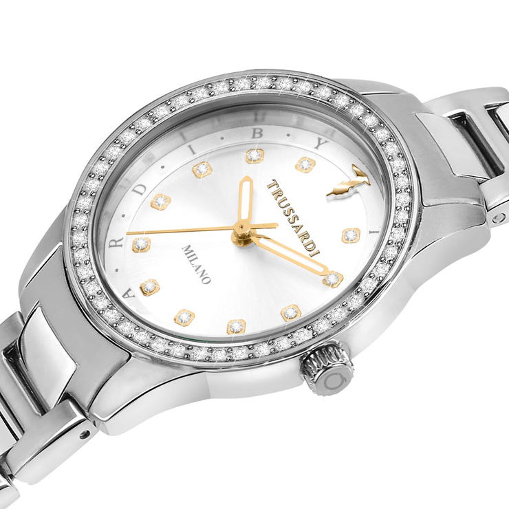 Trussardi T-Sky Quartz Watch For Women Steel Silver
