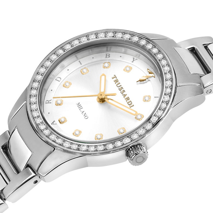 Trussardi T-Sky Quartz Watch For Women Steel Silver