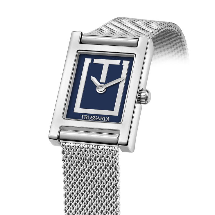 Trussardi T-Strict Quartz Watch For Women Silver , Blue
