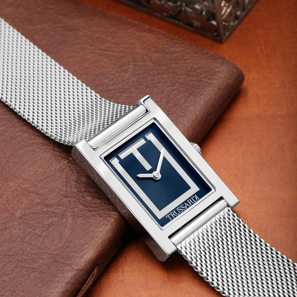 Trussardi T-Strict Quartz Watch For Women Silver , Blue